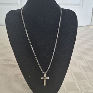 Silver Cross Pendant Necklace